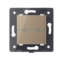 Выключатель LIVOLO Quadro 2 клавиши Золотой (механизм)