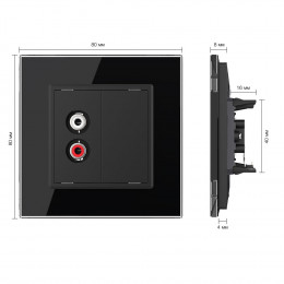 Розетка мультимедийная AUDIO RCA LIVOLO черная VL-C791AD-12