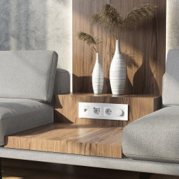 Рамка из стекла на 4 поста Senso белый soft-touch