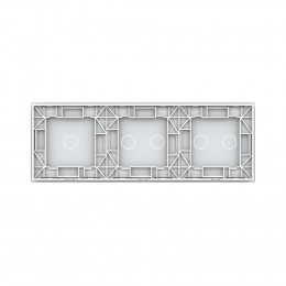 Панель для трех сенсорных выключателей Livolo, 5 клавиш (2+2+1), цвет белый, стекло