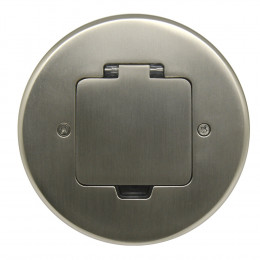 Лючок 2 мод. (1 мод. 45х45 мм.), круглый, никель, IP44, (с уст. набором) DFB2ZN