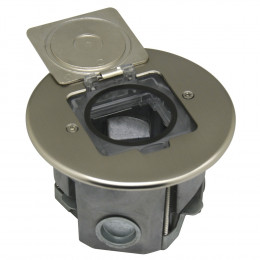 Лючок 2 мод. (1 мод. 45х45 мм.), круглый, никель, IP44, (с уст. набором) DFB2ZN