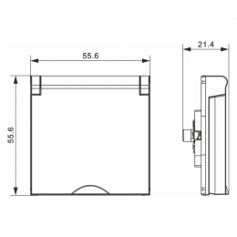 Накладка для розетки без заземления, с крышкой, 16A 250 В~, матовый белый, серия A07 DE43433