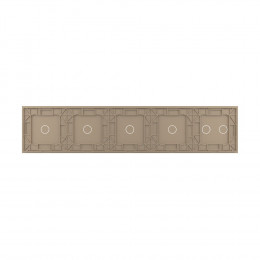 Панель для пяти сенсорных выключателей Livolo, 6 клавиш (2+1+1+1+1), цвет золотой, стекло