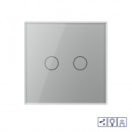 Двухклавишный проходной/перекрестный сенсорный диммер Livolo с функцией радиоуправления, 1 пост, цвет серый