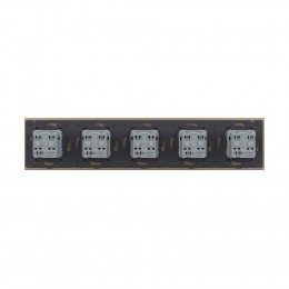 Розетка электрическая 16A Livolo, 5 постов, цвет шампань