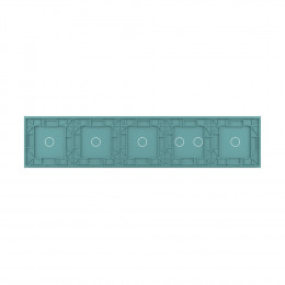 Панель для пяти сенсорных выключателей Livolo, 6 клавиш (1+2+1+1+1), цвет зеленый, стекло