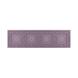 Панель для четырех сенсорных выключателей Livolo, 4 клавиши (1+1+1+1), цвет розовый, стекло