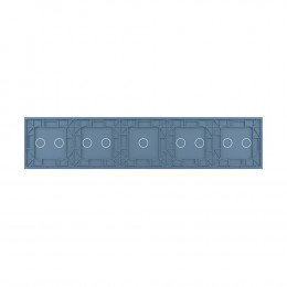 Панель для пяти сенсорных выключателей Livolo, 9 клавиш (2+2+1+2+2), цвет синий, стекло