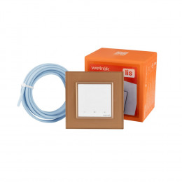 Терморегулятор Welrok LIS для рамки LIVOLO с сенсорным управлением, датчик пола 3 м, цвет белый с золотой рамкой