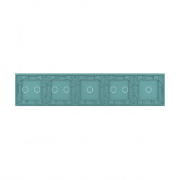 Панель для пяти сенсорных выключателей Livolo, 8 клавиш (1+2+1+2+2), цвет зеленый, стекло