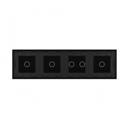 Панель для четырех сенсорных выключателей Livolo, 5 клавиш (1+2+1+1), цвет черный, стекло