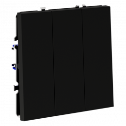 Выключатель встраиваемый VOLTUM S70 трехклавишный (черный матовый) VLS030108