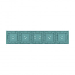 Панель для пяти сенсорных выключателей Livolo, 6 клавиш (1+1+2+1+1), цвет зеленый, стекло