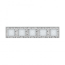 Панель для пяти сенсорных выключателей Livolo, 6 клавиш (1+2+1+1+1), цвет белый, стекло