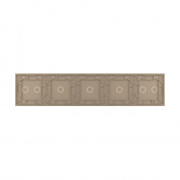 Панель для пяти сенсорных выключателей Livolo, 7 клавиш (2+1+1+1+2), цвет золотой, стекло