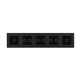 Панель для пяти сенсорных выключателей Livolo, 8 клавиш (1+2+2+2+1), цвет черный, стекло