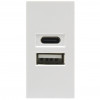 Купить USB зарядное устройство, 2.1A, Type A + C, 1 мод., бел. (22.5х45мм) DUSB2100WCF в rum24.ru