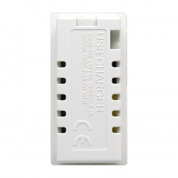USB зарядное устройство, 2.1A, Type A + C, 1 мод., бел. (22.5х45мм) DUSB2100WCF