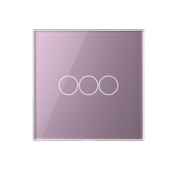 Трехклавишный сенсорный выключатель Livolotouch EU стандарт, 1 пост, цвет розовый