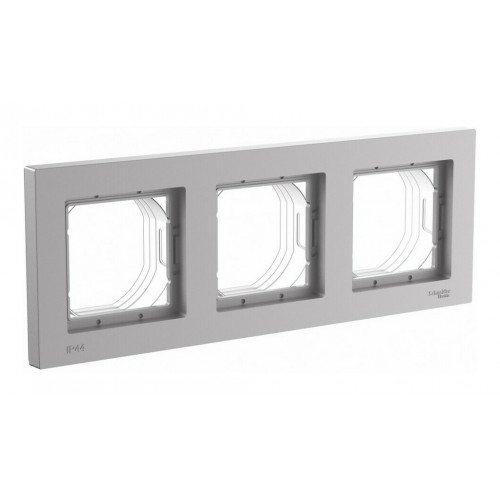 Купить Рамка 3 поста IP44 Systeme Electric ATLASDESIGN AQUA, алюминий, ATN440303 в rum24.ru
