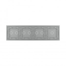 Панель для четырех сенсорных выключателей Livolo, 7 клавиш (1+2+2+2), цвет серый, стекло