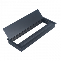 Кабельный громмет (лючок) в стол, 286*101мм, цвет: черный DCGR286101AN