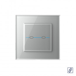 Сенсорный выключатель для жалюзи Livolo Quadro 2 клавиши 1 модуль Серый VL-Q702W-15