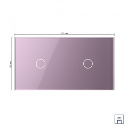 Сенсорный выключатель Livolo с функцией радиоуправления, 2 клавиши (1-1), 2 поста, цвет розовый