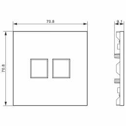 Накладка 2-я для розеток RJ45,TV,SAT, мокко, серия S08 DS86953