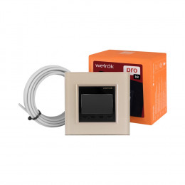 Терморегулятор Welrok PRO для рамки LIVOLO с электронным управлением, датчик воздуха, датчик пола 3 м, цвет черный с жемчужной рамкой