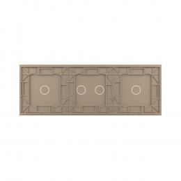 Панель тройная: 1 выключатель + 2 выключателя + 1 выключатель Золотая