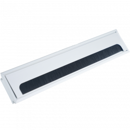 Кабельный громмет (лючок) в стол, 400*80мм, цвет: серебро DCGR40080S