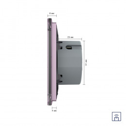 Сенсорный выключатель Livolo с функцией радиоуправления, 4 клавиши (2-2), 2 поста, цвет розовый