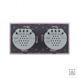 Сенсорный выключатель Livolo с функцией радиоуправления, 4 клавиши (2-2), 2 поста, цвет розовый