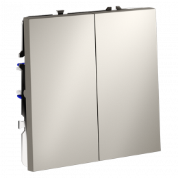 Проходной переключатель встраиваемый VOLTUM S70 двухклавишный (кашемир) VLS020303