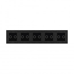 Панель для пяти двухлинейных выключателей: 2 + 2 + 2 + 2 + 2 Черная