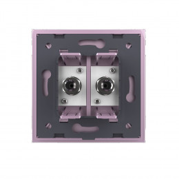 Розетка спутниковая двойная SAT Livolo, 1 пост, цвет розовый