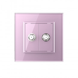 Розетка спутниковая двойная SAT Livolo, 1 пост, цвет розовый