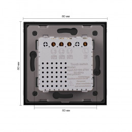 Трехклавишный сенсорный выключатель Livolotouch EU стандарт, 1 пост, цвет черный