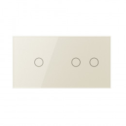 Сенсорный выключатель Livolo 3 клавиши (1-2), 2 поста, цвет жемчужный
