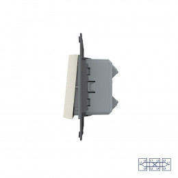 Двухклавишный перекрестный механический выключатель Livolo, цвет жемчужный (механизм), VL-C7-K2SS-14