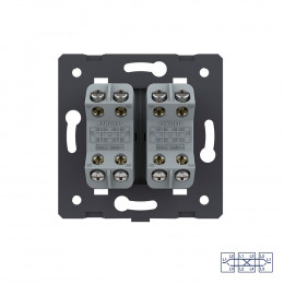 Двухклавишный перекрестный механический выключатель Livolo, цвет жемчужный (механизм), VL-C7-K2SS-14