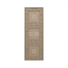 Панель вертикальная для трех сенсорных выключателей Livolo, 4 клавиши (1+2+1), цвет золотой, стекло