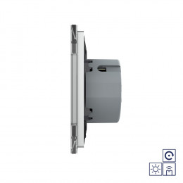 Сенсорный импульсный радиоуправляемый выключатель Livolo Quadro сухой контакт 1 клавиша Серый