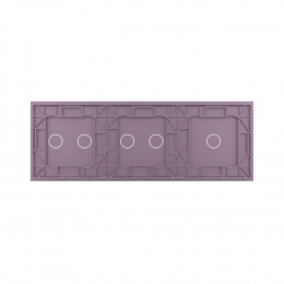 Панель для трех сенсорных выключателей Livolo, 5 клавиш (1+2+2), цвет розовый, стекло