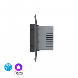 Умный терморегулятор пола Livolo EC 16А, сенсорное управление, датчик воздуха, датчик пола 5 метров, цвет черный (механизм) VL-FCQ1Z2-2BPS72