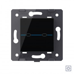 Выключатель LIVOLO Quadro 2 клавиши сухой контакт Черный (механизм)