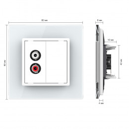 Розетка мультимедийная AUDIO RCA LIVOLO белая VL-C791AD-11