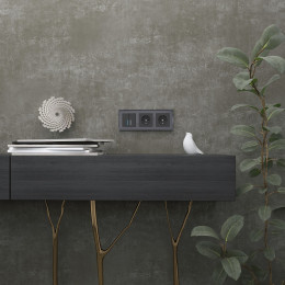 Рамка из стекла на 3 поста Diamant черный